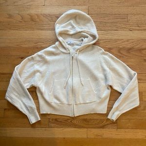 Aritzia Tna Wool Zip Up Hoodie